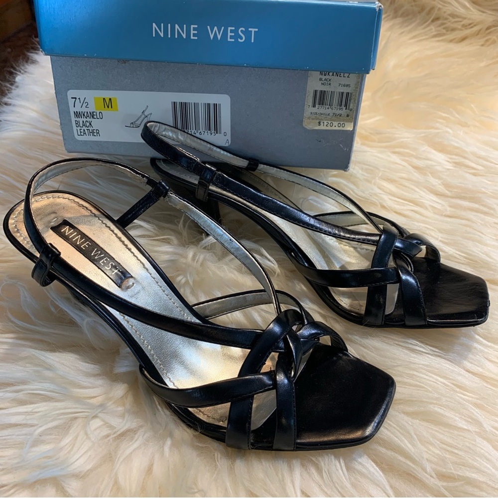 Leather strappy heels 4 inch